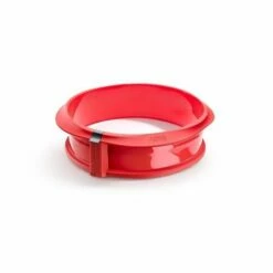 Molde Reposteria Redondo Desmontable Plato Ceramica 23cm Silicona Rojo Lekue 2412323r01m017
