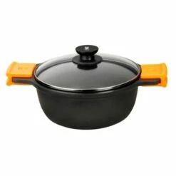 Cacerola Cocina Alta Con Tapa 24cm Aluminio Fundido Efficent Bra