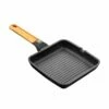 Grill Cocina Plancha Rayas Con Mango 28x28cm Aluminio Fundido Naranja Bra A281428