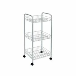 Carro Cocina Multiuso 3 Pisos Estante Cuadrado 34x34x85cm Metal Montreal Metaltex