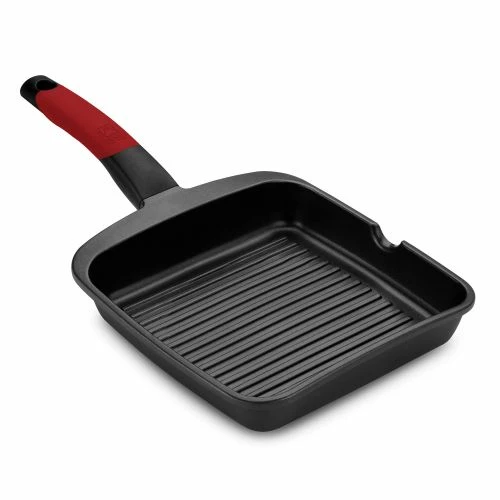 Grill Cocina Plancha Rayas Con Mango 22cm Aluminio Fundido Negro/rojo Bra A411422 1 Grill Cocina Plancha Rayas Con Mango 22cm Aluminio Fundido Negro/rojo Bra A411422