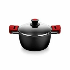 Cacerola Cocina Alta Con Tapa 24cm Aluminio Fundido Bra