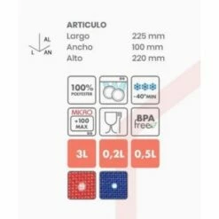 Bolsa Porta Alimentos 4 Hermeticos Poliester Azul Dots Tatay 1167508 -Batería de cocina Tienda de ventas 106824 5 5