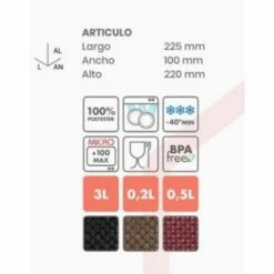Bolsa Porta Alimentos 4 Hermeticos Poliester Burdeos Tatay 1167509 -Batería de cocina Tienda de ventas 106825 7 1