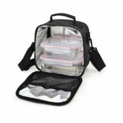 Bolsa Porta Alimentos 2 Hermeticos Poliester Negro Iris 9240-tx