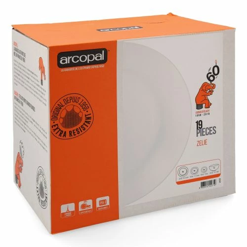 Vajilla Mesa Redonda Vidrio Opal Blanco Zelie Arcopal 19 Pz 9124123 2 Vajilla Mesa Redonda Vidrio Opal Blanco Zelie Arcopal 19 Pz 9124123 - Imagen 2