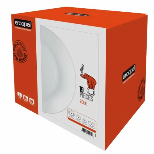 Vajilla Mesa Redonda Vidrio Opal Blanco Zelie Arcopal 19 Pz 9124123 4 Vajilla Mesa Redonda Vidrio Opal Blanco Zelie Arcopal 19 Pz 9124123 - Imagen 4