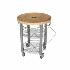 Carro Cocina Redondo 76x91cm Acero/madera Chris&chris