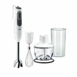 Batidora Cocina Mano 750w Pie Inox 4 Accesorios Mq 3135wh Sauce Braun