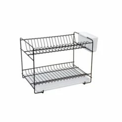 Escurreplatos Cocina Sobremesa 18 Platos 38,5 X 25 X 28cm Acero Bronce Sauvic 89055