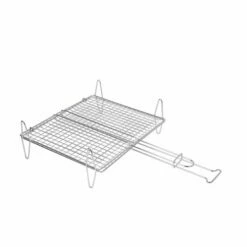 Parrilla Camping Asar Doble 40x45cm Acero Zincado Sauvic 2593