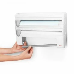 Portarrollo Cocina Triple Plastico Ps Blanco Roll N' Roll Metaltex -Batería de cocina Tienda de ventas 133307 2