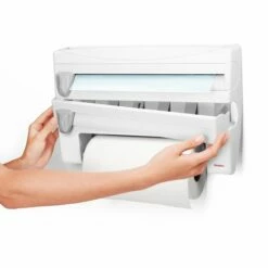 Portarrollo Cocina Triple Plastico Ps Blanco Roll N' Roll Metaltex -Batería de cocina Tienda de ventas 133307 4