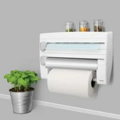 Portarrollo Cocina Triple Plastico Ps Blanco Roll N' Roll Metaltex -Batería de cocina Tienda de ventas 133307 9