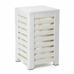 Cesto Ordenacion Ropa Rectangular 55lt Polipropileno Blanco Tatay