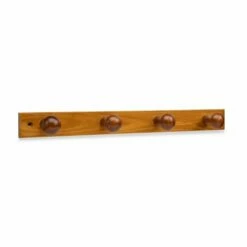 Colgador Pared 4 Pomos Madera Miel 3774 Inofix