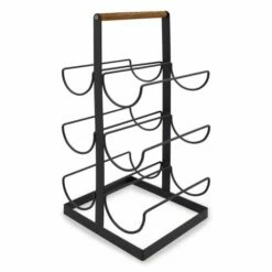 Botellero Vino 6 Botellas 20x19x48cm Metal Ebano Quid