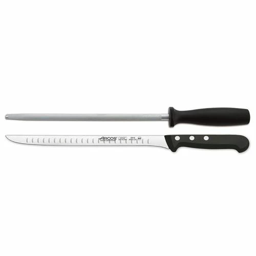 Cuchillo Jamonero Chaira Alveolado Acero Inox Negro Arcos 1 Cuchillo Jamonero Chaira Alveolado Acero Inox Negro Arcos