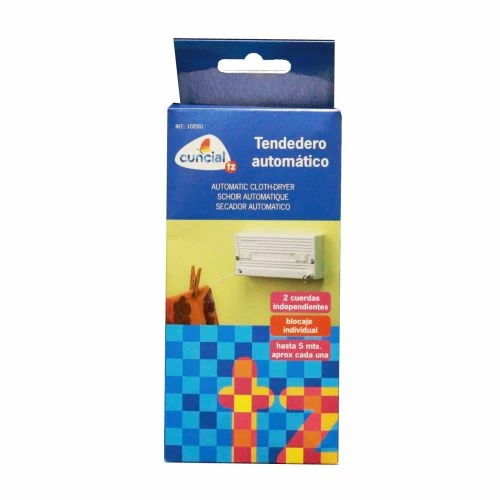 Tendedero Pared 2 Cuerdas Automatico Hasta 5mt Pvc Tzs-2 Cuncial 2 Tendedero Pared 2 Cuerdas Automatico Hasta 5mt Pvc Tzs-2 Cuncial - Imagen 2