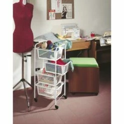 Verdulero Cocina 4 Cestos 38x30x83cm Plastico Blanco Miami Metaltex -Batería de cocina Tienda de ventas 27764 7 1