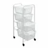Verdulero Cocina 4 Cestos 38x30x83cm Plastico Blanco Miami Metaltex