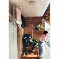 Tendedero Techo 140cm Acero Blanco Sube-baja Efegete 8 Tendedero Techo 140cm Acero Blanco Sube-baja Efegete -Batería de cocina Tienda de ventas 30957 2