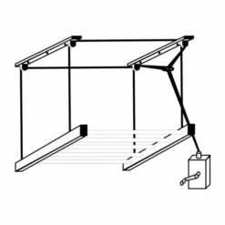 Tendedero Techo Manivela 200cm Acero Blanco Sube-baja Tendederos Y Tiradores