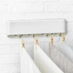 Tendedero Pared 4 Cuerdas Automatico 20mt Pvc Blanco Rayen -Batería de cocina Tienda de ventas 54938 3