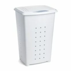 Cesto Ordenacion Ropa Rectangular 60lt Blanco Tatay