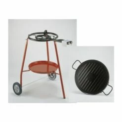 Paellero Gas Butano 2 Fuegos 40cm+46 Cms Plancha La Ideal