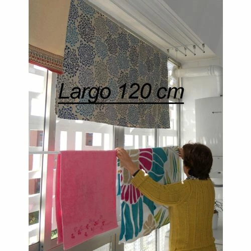 Tendedero Techo 120cm Acero Blanco Sube-baja Efegete 2 Tendedero Techo 120cm Acero Blanco Sube-baja Efegete - Imagen 2