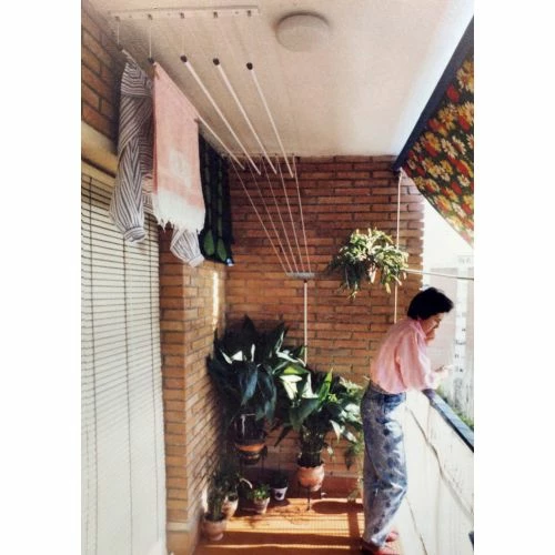 Tendedero Techo 120cm Acero Blanco Sube-baja Efegete 3 Tendedero Techo 120cm Acero Blanco Sube-baja Efegete - Imagen 3