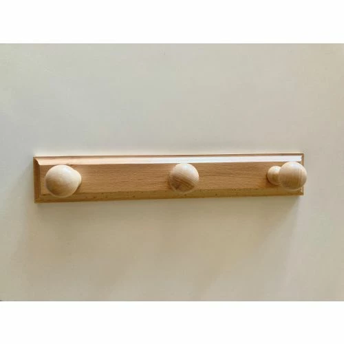 Colgador Pared Atornillar 3 Ganchos Lacada Madera Natural Herdasa 1 Colgador Pared Atornillar 3 Ganchos Lacada Madera Natural Herdasa