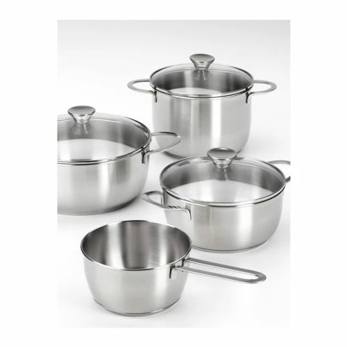 Bateria Cocina Tapa Cristal Acero Inox Bra 5 Pz A399908 2 Bateria Cocina Tapa Cristal Acero Inox Bra 5 Pz A399908 - Imagen 2