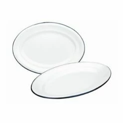 Bandeja Cocina Ovalada 35cm Hierro Esmaltado Blanco Ibili